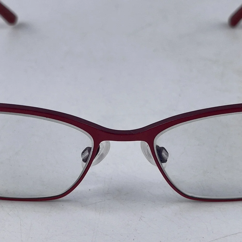 Bevel Claire G‎ 8738 Womens Eyeglasses Frame Red Metal Full Rim Cat Eye 53-16